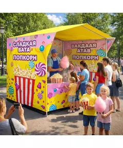 сладкая вата попкорн