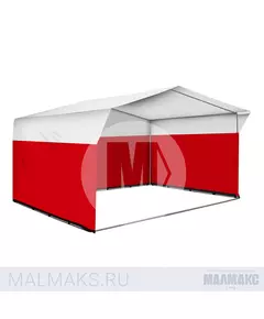 Палатка торговая 4х3 красно-белая В базовом цвете фотография №1