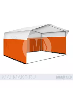 Палатка торговая 4х3 оранжево-белая В базовом цвете фотография №1
