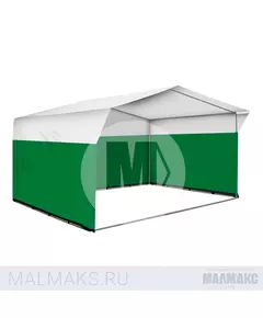 Палатка торговая 4х3 зелено-белая В базовом цвете фотография №1