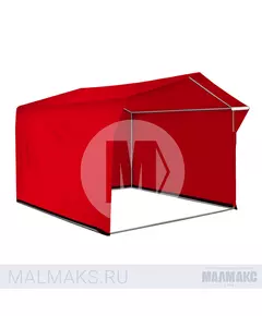 Палатка торговая каркасная 3x3м красная В базовом цвете фотография №1