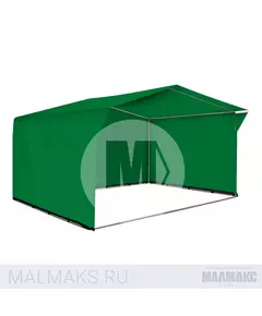 Палатка торговая каркасная 4x3м зеленая В базовом цвете фотография №1