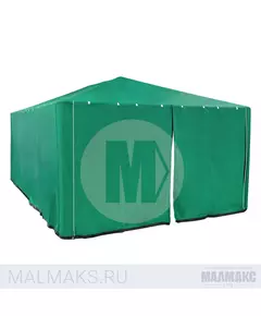 Каркасная палатка-шатер 6х4м Зеленая В базовом цвете фотография №1