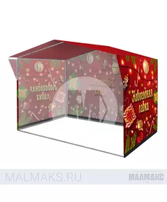 Торговая палатка 3х2м Новогодняя лавка С полноцветным принтом фотография №1