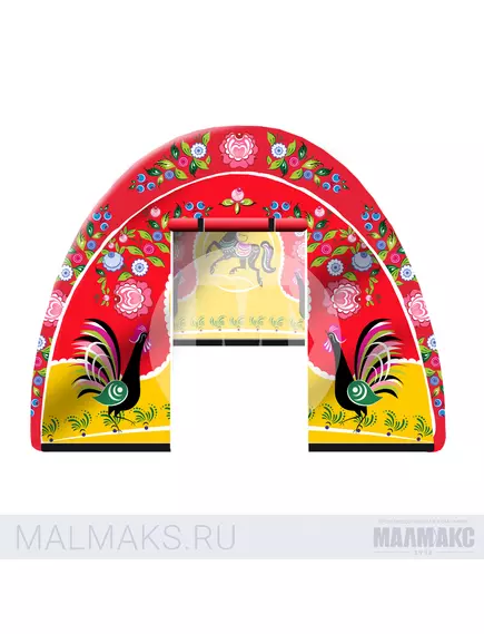 Палатка надувная 4-опорная на герметичном каркасе Городецкая роспись Палатки фотография №1